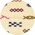 thumbnail image 1 of Ahgly Company Machine Washable Indoor Round Abstract Brown Sugar Brown Area Rugs, 3' Round, 1 of 7