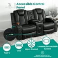 thumbnail image 3 of Naomi Home Chicago  Adult Air Leather Loveseats with Wireless Charging , USB Port and Built-In Speakers , Black, 3 of 17