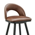 thumbnail image 6 of Armen Living Lottech 26" Metal & Faux Leather Counter Stool in Black/Brown, 6 of 8