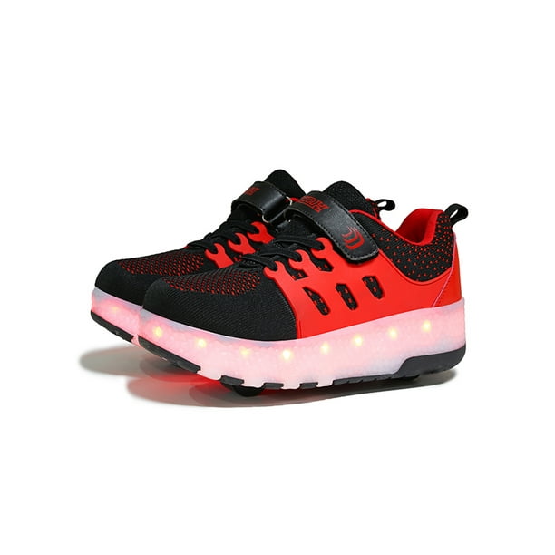 MAWCLOS Boys Sneakers USB Charge Roller Skate LED Fashion Skating