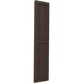 thumbnail image 2 of Ekena Millwork 10 1/2"W x 32"H Americraft Three Board Exterior Real Wood Two Equal Panel Framed Board-n-Batten Shutters (Per Pair), Raisin Brown, 2 of 9