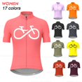 thumbnail image 2 of 2023 Camiseta de ciclismo para mujer, camiseta de manga corta para ciclismo de montaña o carretera, ropa de verano para mujer, blusa rosa, 2 of 5