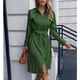 thumbnail image 1 of Vestido De Un Solo Pecho,Vestido De Manga Larga, Vestido Elegante De Mujer Delgado, Vestido De Color Puro, Funcionalidad Versátil, 1 of 6