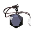 thumbnail image 1 of Collar de Obsidiana MADIOLA Estrella Hexagonal Piedra Natural Cordon Cafe, 1 of 6