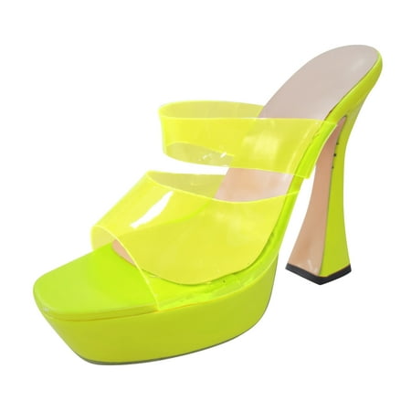 

adviicd Heels Sandals for Women Espadrille Sandals for Women Pairs Women High Heels Platform Sandals Transparent Strap High Womens Beachwear Sandals