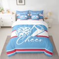 thumbnail image 2 of Homewish Sport Cheerleading 7-Piece Twin Bedding Sets For Kids Children Teens Girls,Geometric Stripes Bedding Comforter Set,Girly Dreamy Dance Breathable Sheet Sets,Luxury Bedroom Decor,Reversible, 2 of 8