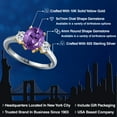 thumbnail image 2 of Gem Stone King 925 Silver and 10K Yellow Gold Purple Amethyst and White Topaz Engagement Ring for Women | 2.26 Cttw | Oval 9X7MM | Gemstone February Birthstone | Size 5, 2 of 6