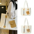 thumbnail image 2 of Canvas Bags Handbag for Womens Shopper Bag with Zipper Students Shoulder Bags, 2 of 19