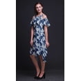thumbnail image 4 of Bimba Tunique à Épaules Dénudées Imprimée Teinture sur Nœuds Bleue pour Femmes Robe de Soirée Col Rond - Petite, 4 of 6