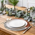 thumbnail image 2 of Brown Striped Round 13 Inch Placemats Set of 8, Farmhouse Stripes Modern Abstract Art HeatResistant Non Slip Place Mats for Dining Table, Wipeable Braided Kitchen Table Mats for Housewarming, 2 of 9