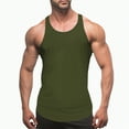 thumbnail image 2 of HCNTES Men's Cotton Workout Tank Tops Gym Bodybuilding Training Fitness Sleeveless Muscle T Shirts mens  shorts(L,AG), 2 of 5