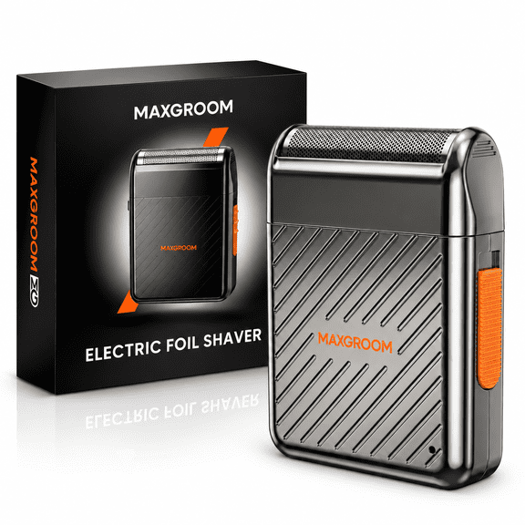 MAXGROOM Mini Electric Razor for Men, Pocket Travel Foil Shaver, USB-C Rechargeable, Up to 170-Min Runtime, Compact Cordless Razor for Daily Shaving & Short Facial Stubble