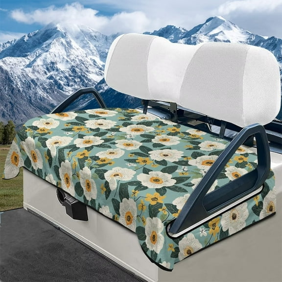 Yuyamidu Flowers Golf Cart Seat Covers, Green Club Car Seat Towel Blanket, Thick Flannel Travel Sports Golf Cart Accessories Decor
