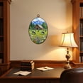 thumbnail image 4 of Canvas Wall Art Barn Farmhouse Green Nature Farm Cow Scenery Colorful Flowers Barn Oval Framed Canvas Prints Vintage Wall Hanging Decor for Home Decorations 8.6"x11.4", 4 of 7