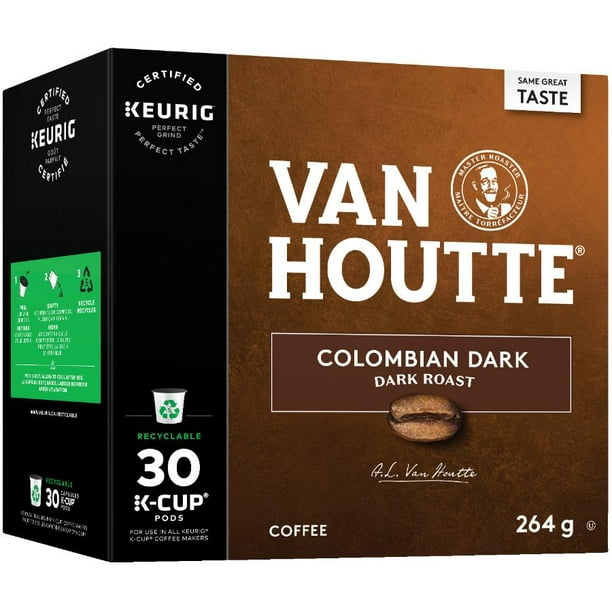 30 Pack Single Serve Van Houtte Columbian Dark Roast Coffee K-Cup® Pods