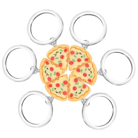 Simulated Food Keychain Cute Food Keyrings For Pizza Lovers Home Office Use 6Pcs