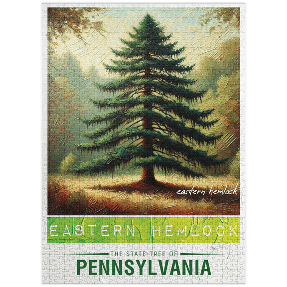 MyPuzzle - State Trees Series: Pennsylvania, Eastern Hemlock - Premium 1000 Piece Jigsaw Puzzle for Adults