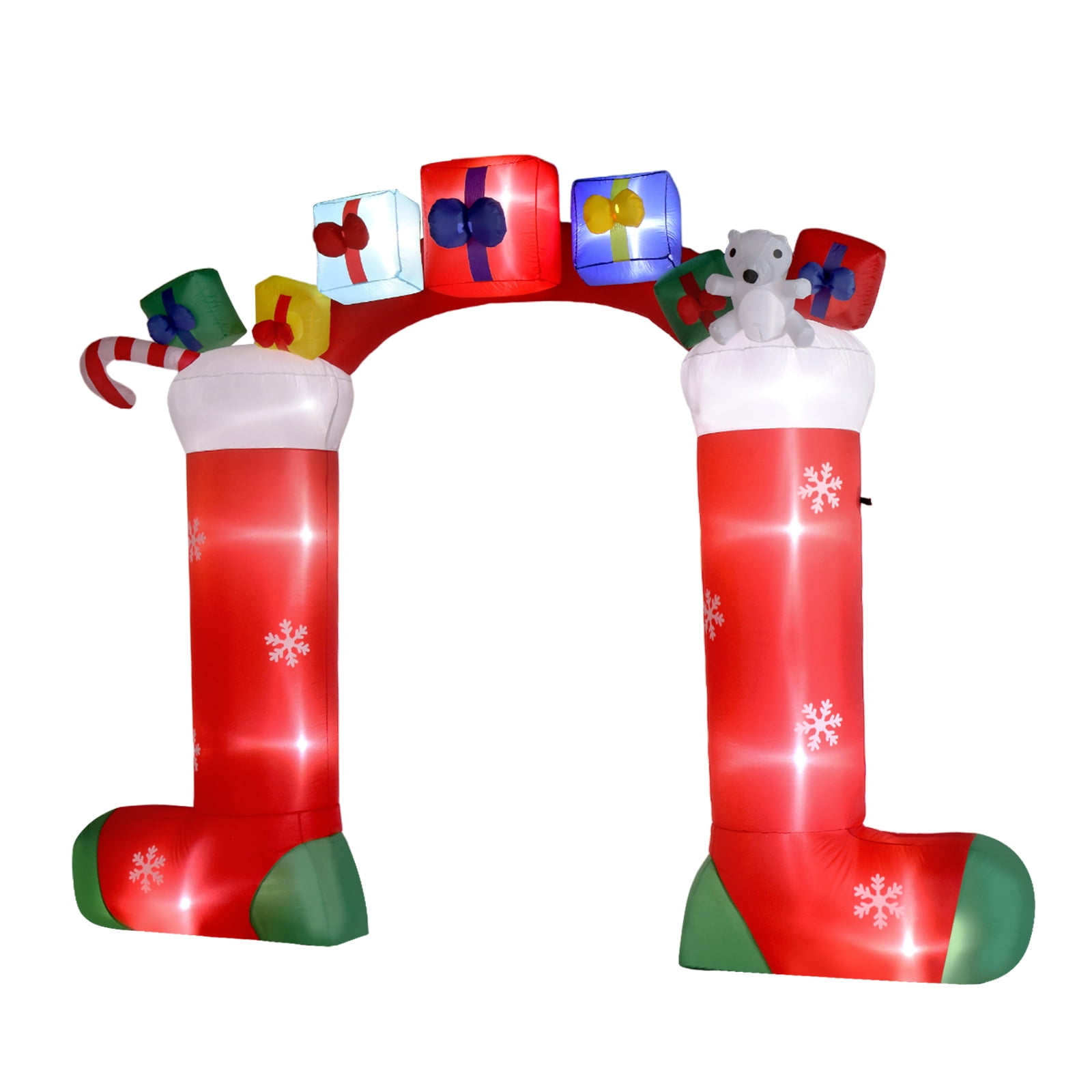 9ft Christmas Sock Arch Holiday Inflatable Decoration with 11 LED Lights