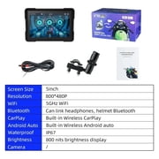 5 Inch Motorcycle Navigation Carplay Multimedia Portable Player Touch Screen Display Wireless Android Auto