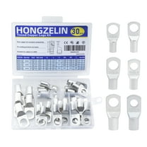 30PCS Tinned Copper Wire Lug Lugs SC Ring Terminals Crimp Battery Cable Ends For 2 4 6 AWG Copper Wire Lugs