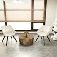thumbnail image 5 of 29.53 Inch Round MDF Coffee Table and 2 PU Leather Dining Chair Set, Drum Shape Table for Kitchen, Living Room, Small Space, 5 of 9