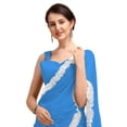 thumbnail image 2 of Women's Georgette Partywear Saree Ruffle Frill Sari with Readymade Blouse , Color: Blue | Size: 40, 2 of 6