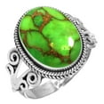 thumbnail image 1 of 925 Silver Ring For Women - Girls Copper Green Turquoise Stone Silver Ring Size 5 Boho Silver Ring Size 5 Gift For Women On Birthday 925 Silver Jewelry With Gemstone, 1 of 6