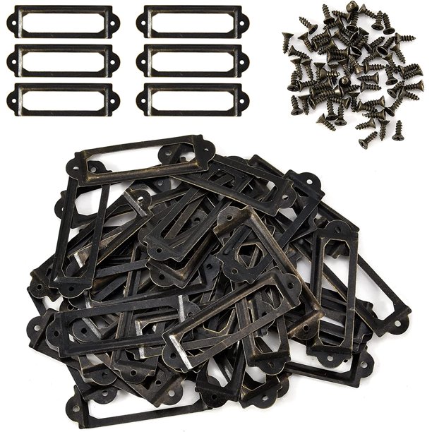 50 pcs Lable Holder Bookcase Drawer Handle Name Tag with