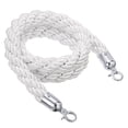 thumbnail image 3 of Uxcell Stanchion Rope, 1.5m/5Ft Barrier Rope Twisted Post Ropes with Snap Hooks, White Silver, 3 of 7