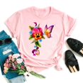 thumbnail image 1 of T-shirt Femme Imprimé Mode Fleur Papillon Manches Courtes Décontracté Haut Graphique, 1 of 7
