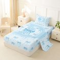 thumbnail image 2 of Erosebridal Kawaii Blue D Letter Monogrammed Girl Twin Sheet Sets 3pcs,Girls Children Dreamy Bowtie Love Heart Bedding, 2 of 5