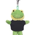 thumbnail image 2 of Made by Alien Personalized Frog  Plush Keychain Stuffed Animal- 5 Inch decorative Clip for kids Bag, Purse, Backpack, Handbag ( Black Shirt), 2 of 2