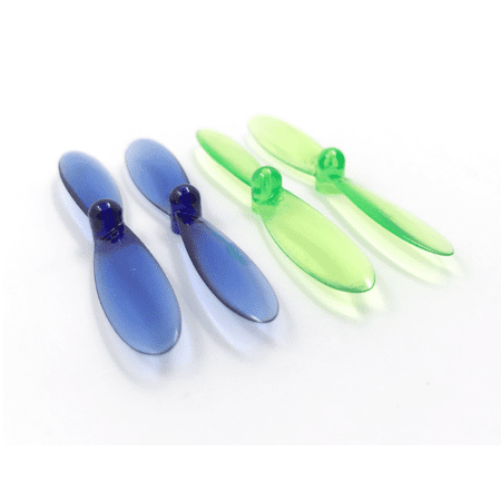 HobbyFlip Transparent Clear Blue and Green Propeller Blades Props Rotor Set 55mm Compatible with Blue Mini Drone