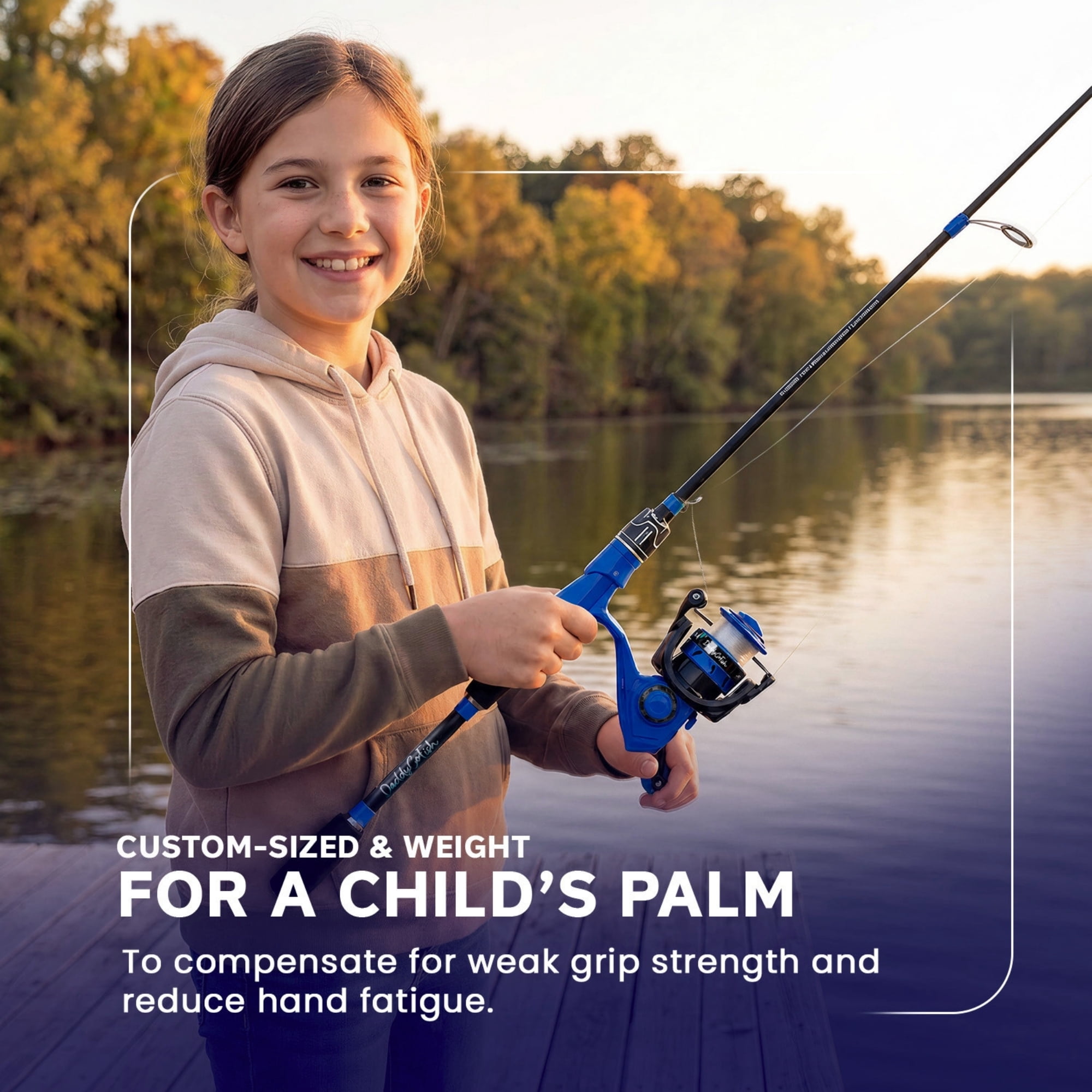 DaddyGoFish Spinning Fishing Rod and Reel Combo Set with Tackle Box | Fishing Pole | Carbon Fiber Telescopic Fishing Rod Kit | Spinning Reel for Travel Saltwater Freshwater Fishing Gear Kit
