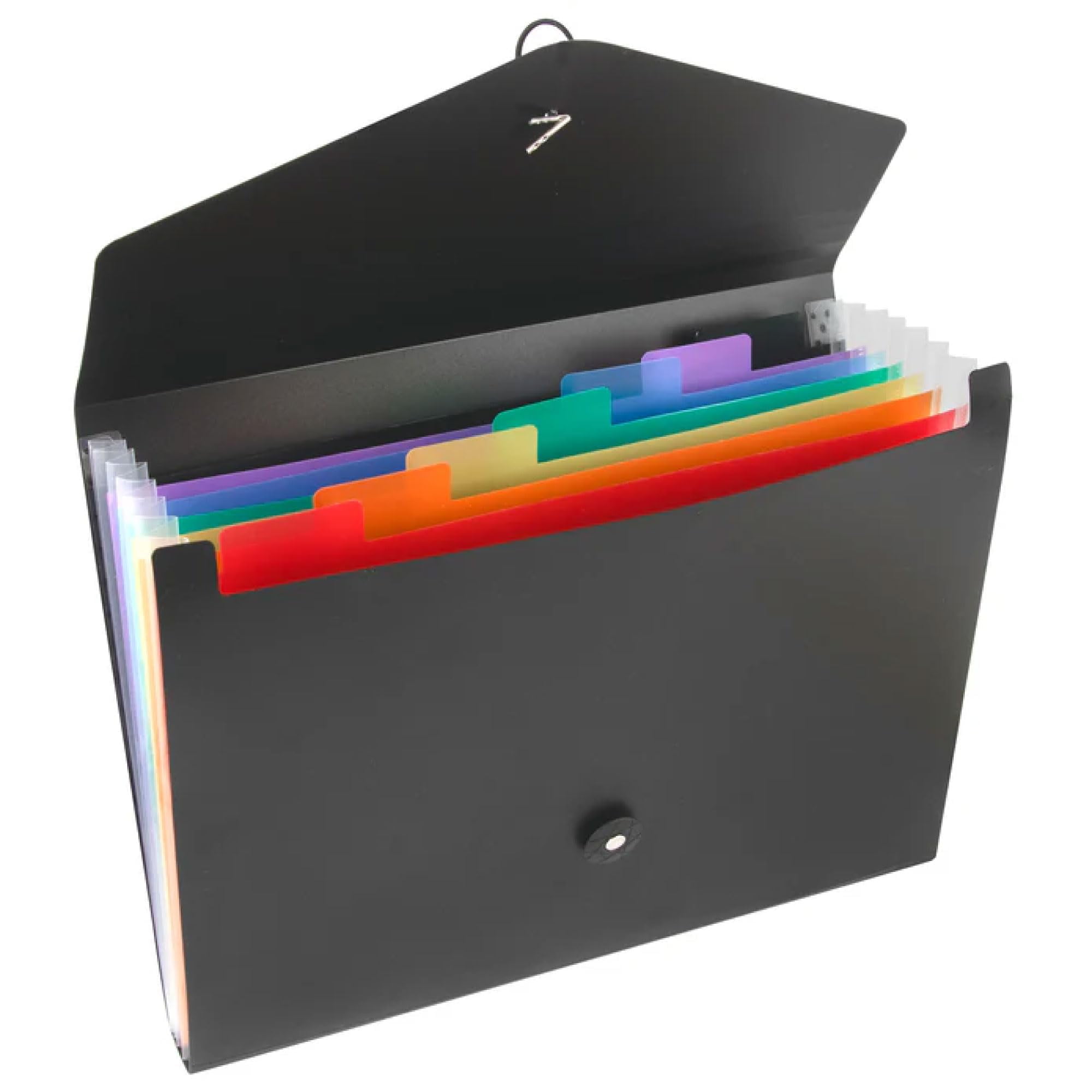 50 Pack of Bulk Wholesale 7 Pocket Accordion File Folder Holder Organizers with Color Tabs for Letter Size Paper, Documents, Receipts, Students, Teachers and Office Administrators