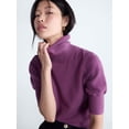 thumbnail image 4 of Scoop Women’s and Women’s Plus Cashmere Turtleneck Sweater with Elbow Length Sleeves, Lightweight, XXS-4X, 4 of 5