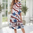 thumbnail image 2 of BOMYJESK Maxi Dresses for Women 250th Anniversary USA Flag Floral A-Line Dress 4th Of July Summer Dresses Vintage Independence Day Elegant Classy Party Apparel Light Blue 3XL, 2 of 7