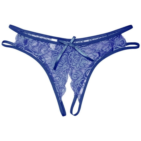 Women s Crotchless Underwear Cheeky Panties Blue Panties Women s Sexy Lingerie & Underwear Sheer Panties for Women One Size
