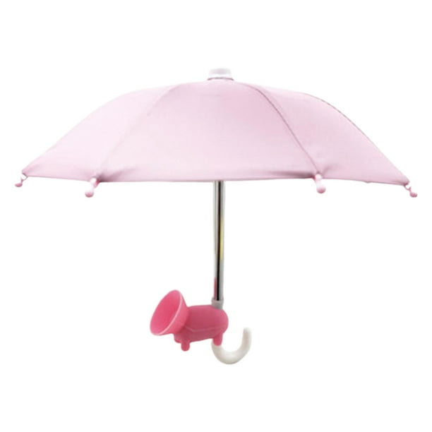 Soporte para paraguas para teléfono móvil, con soporte de ventosa, resistente y duradero. Rosado