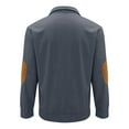 thumbnail image 4 of NOLDARES Men's Corduroy Casual Stand Collar Sweatshirts Quarter Button Long Sleeve Pullover Elbow Patch Shirts Fashion Tops(Z5-Blue,M), 4 of 6