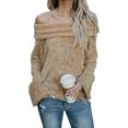 thumbnail image 1 of Pull en Velours Doux Gris/khaki/noir pour Femmes, 1 of 10
