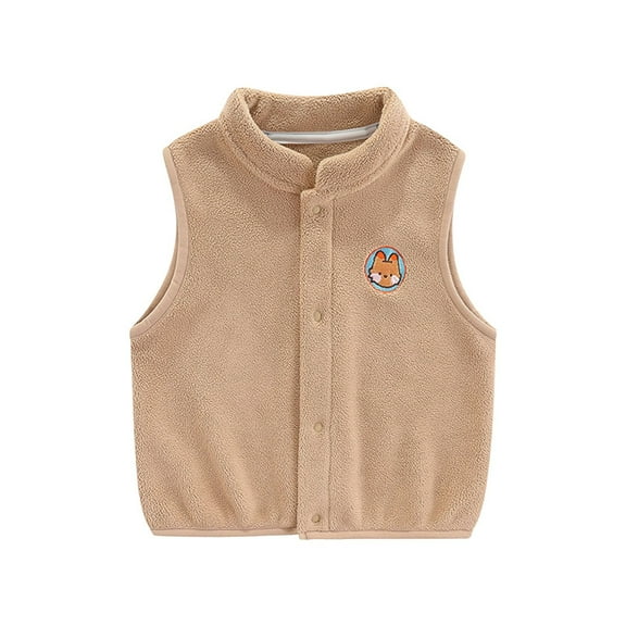 Fesfesfes Girls Jackets Toddler Baby Boys Girls Solid Color Plush Cute Winter Casual Keep Warm Singlet Coat Singlet Saving Sale