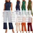 thumbnail image 4 of YuXingFu Womens Jumpsuits for Women Petite Straight Cigarette - Raw Hem Office Navy S, 4 of 8