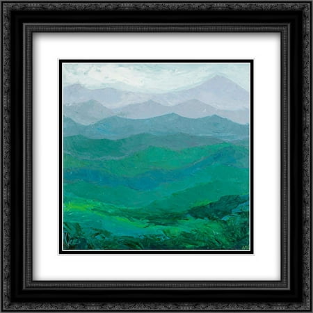 Blue Ridge Spring 2x Matted 20x20 Black Ornate Framed Art Print by Coolick, Ann Marie