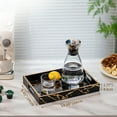 thumbnail image 5 of Hanobe Black Marble Decoative Tray for Decor -Modern Elegant 13"x9.5" Rectangle  Black Tray with Handle Gold for Kitchen Counter Decor, Coffee Bar Tray Ottoman Tray  for All Occasions, 5 of 8