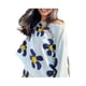 thumbnail image 5 of Conjunto de suéter de 2 piezas para mujer, Jersey de punto floral, Top y pantalones cortos de punto con cremallera, Trajes de traje XBTCLXEBCO T XL, Blanco, 5 of 6