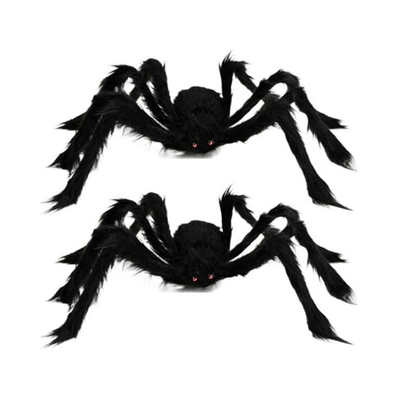 2Pcs Realistic Hairy Giant Spider Real Large Fake Spiders for Halloween Outdoor Decoration House Prank Prop