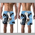 thumbnail image 3 of luoweisi Men's Beach Shorts Quick Dry Swim Trunks with Mesh Lining Cartoon Cow L, 3 of 5