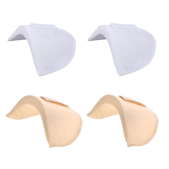 TELOLY Pairs Set-in Shoulder Pads Thickness 1.5cm Breathable Sponge Pads High Low Shoulders Enhancer for Women Men Clothes Blazer Suit Coat Jacket Shirt Sewing Supplies (White Skin)