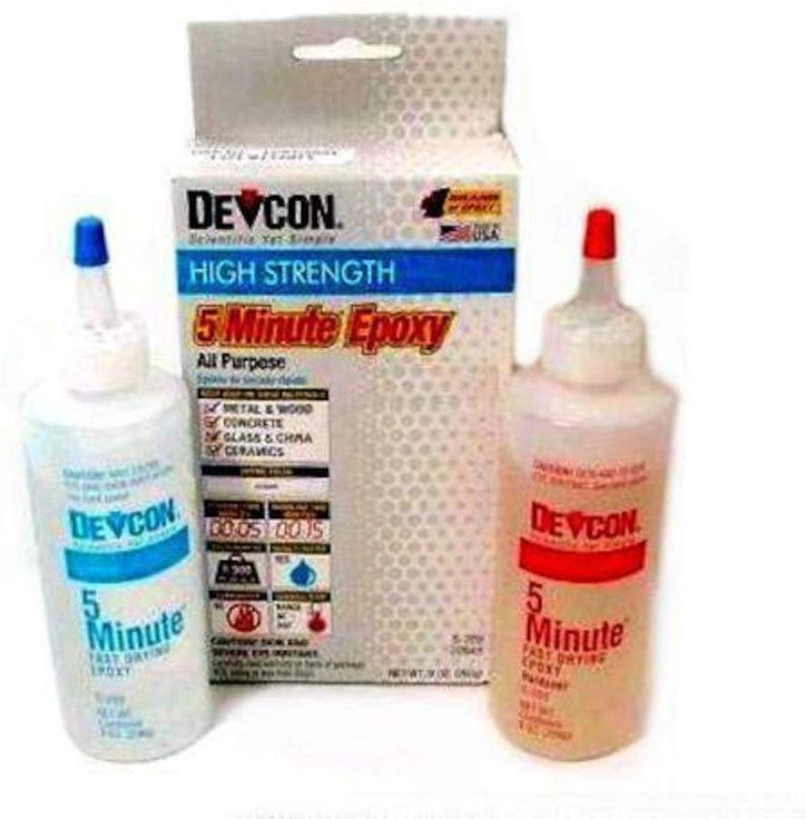 Devcon 8.5oz 5 Minute Epoxy 1500lb Waterproof Glue 4.25oz